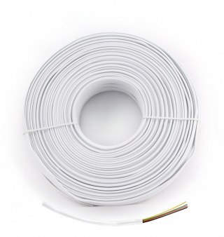 Kabel telefoniczny 4 żyły biały 100m rolka linka