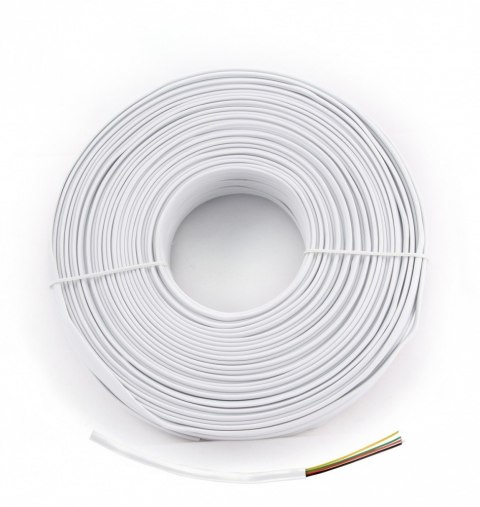 Kabel telefoniczny 4 żyły biały 100m rolka linka