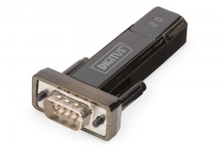 Konwerter / Adapter USB-A 2.0 męski do RS232 (DB9) męski | Chipset FTDI FT232RNL | Mocowanie na śruby | z dodatkowym kablem 0.8m