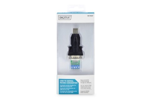 Konwerter / Adapter USB-A 2.0 męski do RS485 (DB9) męski + 3-pinowa listwa śrubowa| Chipset FTDI FT232RL | z dodatkowym kablem 0
