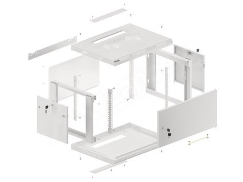 Szafa wisząca 19 6U 600x450 WF01-6406-00S szara
