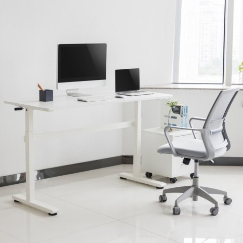 Biurko Ergo Office ER-401W Ręczna regulacja wysokości Białe