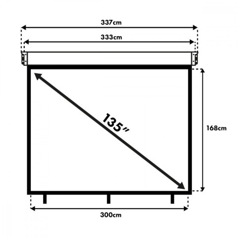 Ekran projekcyjny elektryczny MC-561 135 300x168cm 16:9 sterowanie ścienne i z pilota