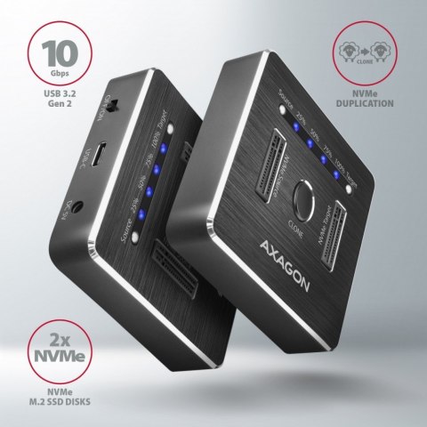 Stacja dokująca ADSA-M2C , USB-C 3.2 Gen 2 - 2x M.2 NVMe SSD CLONE MASTER