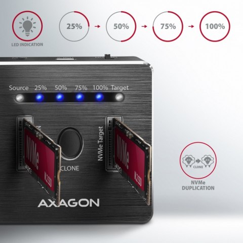 Stacja dokująca ADSA-M2C , USB-C 3.2 Gen 2 - 2x M.2 NVMe SSD CLONE MASTER