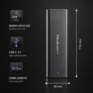 Obudowa | kieszeń do dysków M.2 SATA SSD | NGFF | USB-C