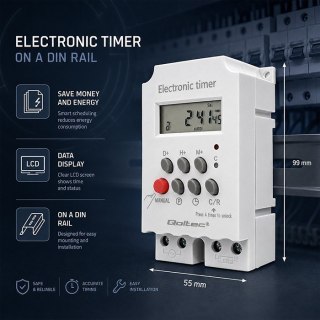 Elektroczniczny programator czasowy na szynę DIN PC0629