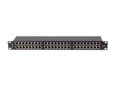 Patch panel 48 portów 1U 19 cali kat.6 ftp ekranowany czarny