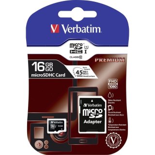 Karta pamięci microSDHC 16GB Class10 UHS-I + Adapter