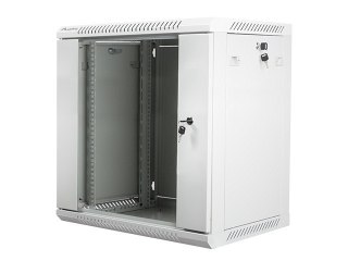 Szafa instalacyjna wisząca 19 cali 12U 600X450mm szara (drzwi szklane)