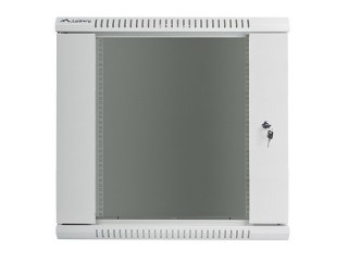 Szafa instalacyjna wisząca 19 cali 12U 600X450mm szara (drzwi szklane)