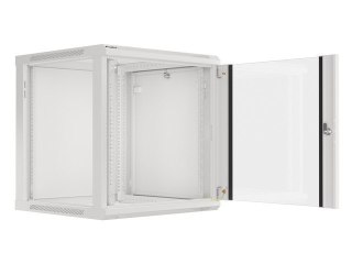 Szafa instalacyjna wisząca 19 cali 12U 600X600mm szara (drzwi szklane)