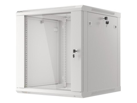 Szafa instalacyjna wisząca 19 cali 12U 600X600mm szara (drzwi szklane)