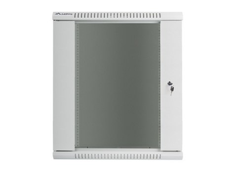 Szafa instalacyjna wisząca 19 cali 15U 600X450mm szara (drzwi szklane)