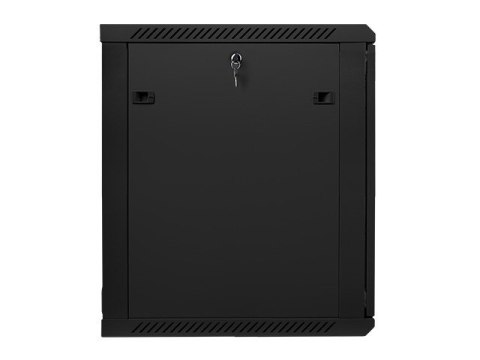 Szafa instalacyjna wisząca 19 cali 15U 600X600mm czarna (drzwi szklane)