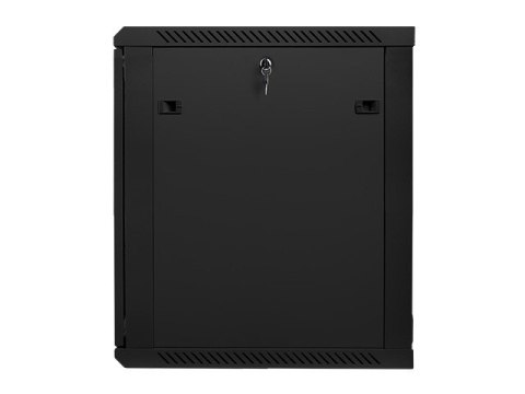 Szafa instalacyjna wisząca 19 cali 15U 600X600mm czarna (drzwi szklane)