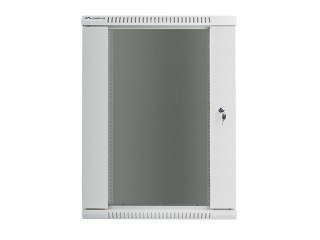 Szafa instalacyjna wisząca 19 cali 18U 600X450mm szara (drzwi szklane)