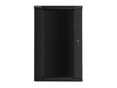 Szafa instalacyjna wisząca 19 cali 22U 600X600mm czarna (drzwi szklane)