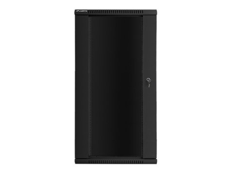 Szafa instalacyjna wisząca 19 cali 27U 600X450mm czarna (drzwi szklane)