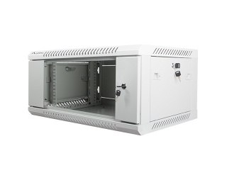 Szafa instalacyjna wisząca 19 cali 4U 600X450mm szara (drzwi szklane)