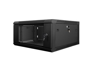 Szafa instalacyjna wisząca 19 cali 4U 600X600mm czarna (drzwi szklane)