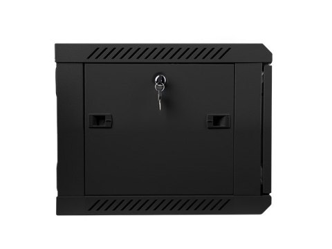 Szafa instalacyjna wisząca 19 cali 6U 600X450mm czarna (drzwi szklane)