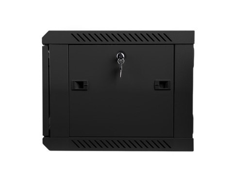 Szafa instalacyjna wisząca 19 cali 6U 600X450mm czarna (drzwi szklane)