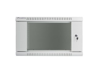 Szafa instalacyjna wisząca 19 cali 6U 600X600mm (drzwi szklane) szara