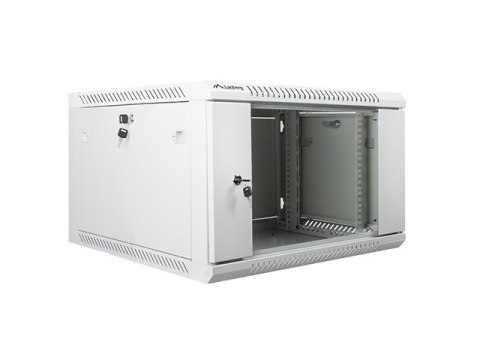 Szafa instalacyjna wisząca 19 cali 6U 600X600mm (drzwi szklane) szara