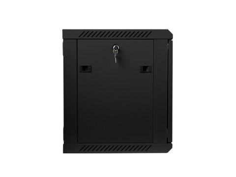 Szafa instalacyjna wisząca 19 cali 9U 600X450mm czarna (drzwi szklane)