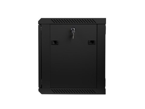 Szafa instalacyjna wisząca 19 cali 9U 600X450mm czarna (drzwi szklane)