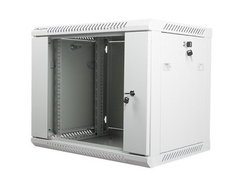 Szafa instalacyjna wisząca 19 cali 9U 600X450mm szara (drzwi szklane)