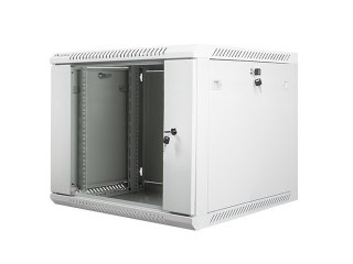 Szafa instalacyjna wisząca 19 cali 9U 600X600mm szara (drzwi szklane)