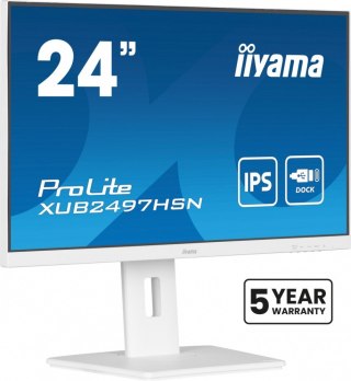 Monitor 24 cale XUB2497HSN-W2 IPS, USB-C Dock, HDMI, DP, 300cd, Pivot, HAS, biały /5y/