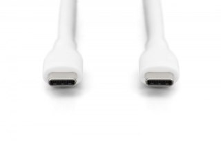 Kabel połączeniowy silikonowy USB-C - USB-C, USB 2.0 60W, 1m Biały