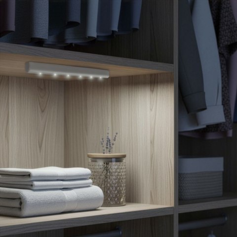 Lampka kuchenna podszafkowa z czujnikiem ruchu 6LED podłużna MCE123 5xAAA