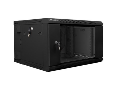 Szafa instalacyjna wisząca dwusekcyjna 19 cali 6U 600X600mm czarna