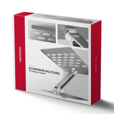STND-LQ Podstawa do laptopów aluminiowa 10-17.3 cali, regulowane kąty nachylenia, Szara