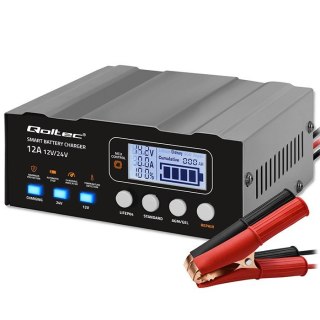 Inteligentna mikroprocesorowa ładowarka 12V | 12.6V | 24V |Prostownik z funkcją naprawy do akumulatora AGM GEL LiFePO4 | LCD