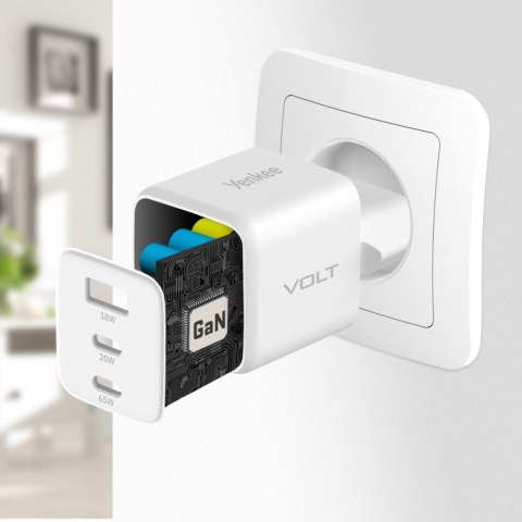 Ładowarka sieciowa 3xUSB 65W 3,24A Power Delivery 3.0 QC4.0