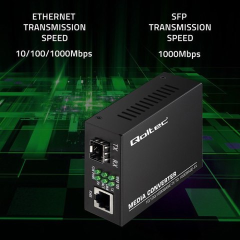 Dwukierunkowy Media Konwerter SWITCH Ethernet 1x RJ45 1x SFP | 1000Mb/s | 5V