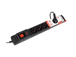Listwa przeciwprzepięciowa Multi M6 10m czarna (6 gniazd)